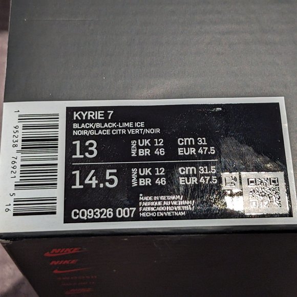 NEW: Nike Kyrie 7 Black Blue Size 13 - Picture 6 of 8